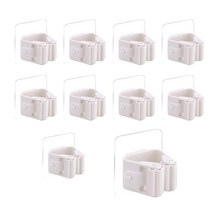 한수위 홈 청소도구 걸이 10개입 무타공 후크 홀더, 화이트 10개