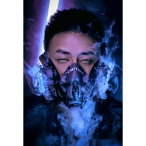 사이버펑크 마스크 할로윈 가면 LED 남여공용 클럽, RED