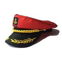 성인 해군 모자 요트 군사 육군 보트 선장 선박 선원 캡틴 의상 조정 가능한 해양 제독 남자, [03] red