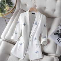 [Myshe]여성 봄여름 정장자켓 7부소매 슬림핏 자켓 Night9706EI706WT01