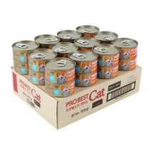 우리와 프로베스트 캣 푸드 캔 참치 게맛살 80g 1박스 24개입 길고양이 습식 사료 간식