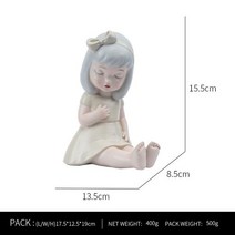 조각 조각상 도자기인형인형 인테리어 동상 조각 사진 프레임 춤 발레 소녀 귀여운 꽃 요정 방 장식품 홈, 34 little girl E