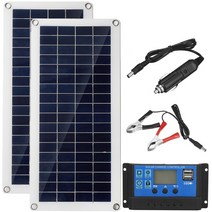 40W 12V 태양광 패널 태양열 판넬 컨트롤러 키트, 태양광패널 2개입+100A 컨트롤러 세트, 1개