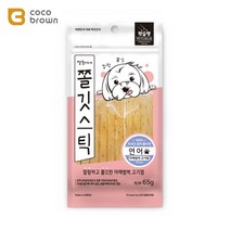 쫄깃스틱 100% 국산 돼지껍데기 말랑 연어껌 65g