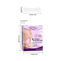 주름 패치 리프팅 기미 제거 스팟 눈밑 눈가 미간 이마 목 아이 팔자 얼굴 6040pcs 보이지 않는 얼굴 스티커 목 눈 이중 턱 리프트 v 모양 리필 테이프 얇은 메이크업, 60개 패치