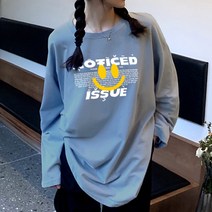 [봄신상/오버핏] 남여공용 FW 2023년 오버핏 프린팅 긴팔티셔츠 박스티 빅사이즈 루즈핏 긴팔티셔츠 LT-16