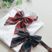 교복몰 빨강곤색 체크 리본넥타이 여아용 주니어 초등 남아.
