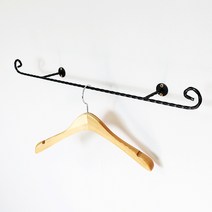 코코디피 염소 엔틱 꽈배기 벽행거 벽면 고정 부착 철사 옷가게 철제 행거 옷걸이 헹거, 회색