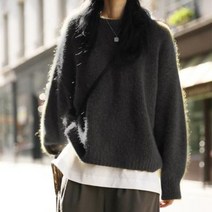 그린색 올리브색 초록색 니트 패딩 스웨터 여성 겨울 패션 아우터 재킷