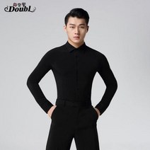 스포츠 댄스복 Doubl남성 볼룸 전문 댄스 탑 셔츠 흰색 단추 표준 사교 라틴 왈츠 의류 긴 소매 연습 착용