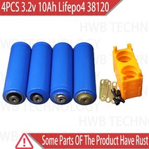 4팩 3.2v Lifepo4 리튬 폴리머 배터리 38120 셀 10Ah STD 방전 30A 최대 50A 12v 10ah ebike UPS 전원 HID, 한개옵션0
