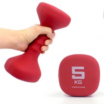 이지홈트 논슬립 네오프렌 아령, 낱개 1개, 5kg 빨강