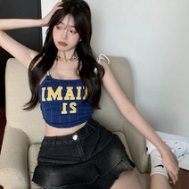 Baiwife 아웃밴드 끈나시 여성 이너 슬림 크롭