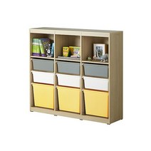 한샘 샘키즈 1단 수납책장 1305 스칸디, (몸통)크림화이트/(박스)옐로우네이비(C)