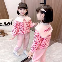 해피걸 핑크 레오파드 상하세트 아동복 여아상하복 여자아동복 여아옷 아동겨울옷 여아상하세트 등원룩 자매룩 키즈의류 여아데일리룩