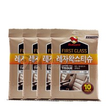 불스원 레자왁스티슈 4개 티슈 다용도크리너 천연가죽 김서림방지 유막제거 발수코팅 크리스탈 레자왁스 유리세정 레인OK, 10매입