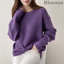 블루종 블루종 루즈핏 울 라운드 니트_B2212KN284D