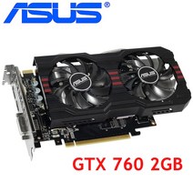 ASUS-그래픽 카드 GTX 760 2GB 750 bit GDDR5 비디오 nVIDIA VGA 카드용 Geforce GTX760 TI GTX650 보다 강함 중고, 기본