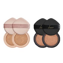 장윤정 리에노 커버 쿠션 리필 x 2개 (21호/23호), 23호 리필 2개(블랙케이스)