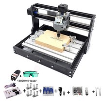 cnc 조각기 CNC 라우터 3018 업그레이드 미니 밀링 머신 GRBL 11 ER11 3 축 컨트롤러 목재 조각용 오프라인, [07] with 15w laser, [02] no offline