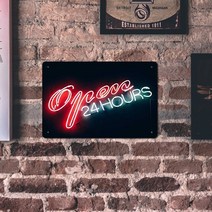 카페 네온 사인 조명 간판 크리 에이 티브 네온 24 시간 플라크 침실 장식 플레이트, 없음