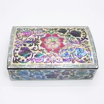 한국 전통 자개 나전칠기 명함함(소) 홍매화 보석함 부모님 승진 선물 기념품 외국 답례품, 1개