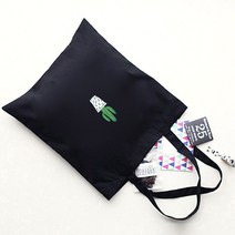 데일리비 작지만 귀여운 선인장 남녀공용 지퍼 캔버스 숄더 에코백