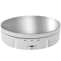 3 속도 지능형 전기 회전 디스플레이 스탠드 미러 턴테이블 쥬얼리 홀더 배터리 USB 전원 29EA, 04 Mirror White