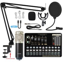 Bm 800 전문 무선 마이크 사운드 카드 V10PRO 웹 캐스트 개인 스 트리머 PC 용 라이브 노래 게임 Youtube TikTok, [04] White BM800