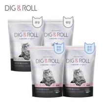 [디그앤롤] 핑크젤리 에어솔루션 고양이모래 30kg (7.5kg x 4개), 은은한향 2개 + 무향 2개