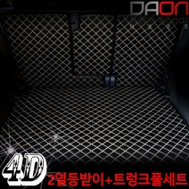 아이빌 폭스바겐 뉴티구안 신형퀼팅 4D 자동차 트렁크매트 + 2열등받이 풀세트, 올스페이스 5인승일체형, 블랙+레드
