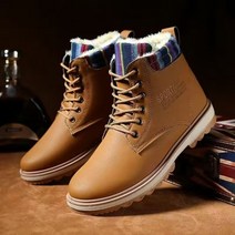 남자 겨울 부츠 발목 봉 제 따뜻한 신발 남성 PU 가죽 비즈니스 Vulcanized