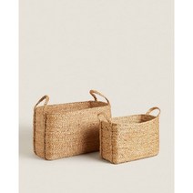 자라홈ZARAHOME 렉탱귤러 주트 바스켓 46595049052, 내추럴_20 x 25 x 40 cm