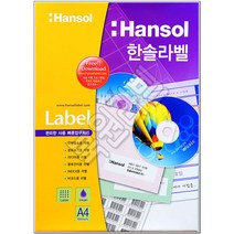 한솔라벨 A4라벨지 100매 물류관리용 분류표기용 우편발송용 바코드용, A4, HL-4410 (40칸)