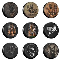 트레일러 카라반 커버 독일 셰퍼드 개 gsd word art 스페어 타이어 커버 케이스 가방 파우치 동물 휠 커버 for mitsubishi pajero 14quot 15쿼트, 4, 16인치