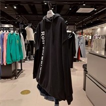 인터크루 NC15 세로빅레터 롱후드티 블랙 ITU1TH51A