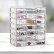 도매링크 다용도 투명 수납함 서랍식 정리함 틈새수납장 보관함, B타입 수납함 3x7, 1개