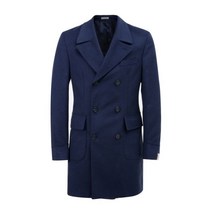CORNELIANI 꼬르넬리아니 다크블루 솔리드 울 더블 노치드 코트 CR9CTDS02 -