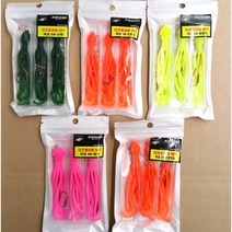 연피싱 참돔 타코웜라바 셋트 꼴뚜기 타코웜 훅셋트 1봉에 3개입, 2#오렌지펄