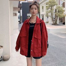 빅 포켓 여자 봄 가을 캐주얼 박시 오버핏 데님 자켓 재킷 여성 루즈핏 간절기 아우터