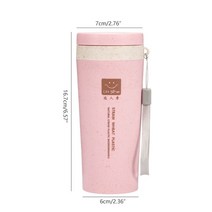 수입 온도 보온병 텀블러 죽통 마호병 업소용 에코베슬 진공 오래가는 1pc 여행 머그 열 병 사무실 커피 차 병 컵 짚 플라스틱 열 절연 컵 차 rinkw re 컵, 분홍색