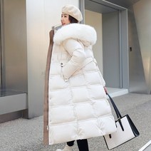 여성 학생 롱패딩 점퍼 다운 재킷 따뜻한 겨울 슬림 롱 파카 코튼 패딩 코트 패션 탑
