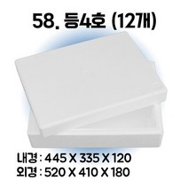 택배 스티로폼박스 김치 굴 딸기 떡 대형 소형 어상자 포장용 스치로폼 아이스박스, 58. 등4호 (12개), 1set