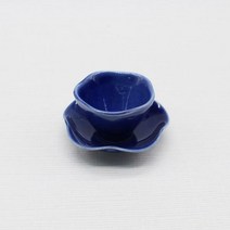 달소금 핸드메이드 도자기 꽃잎 찻잔-블루, 블루