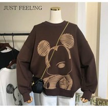 JUST FEEL!NG여성 기모 도톰 맨투맨 박시 패션 빅 사이즈 다이어트 3종색깔