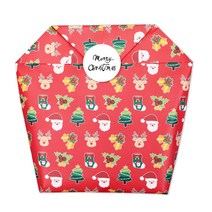 티엘에스 크리스마스 선물 포장지 대봉투 10개 + 손글씨 스티커 10장, 레드