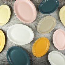 카페 무광 디저트 타원접시 플레이트 오발 그릇, 머드베이지, 25cm