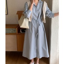 (소개팅 데이트룩)코드 셔츠 롱원피스