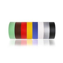칼라 면 테이프 무광 50mm x 50M 청테이프 청면테이프 OPP테이프 포장테이프 스카치테이프 박스테이프 청테, 흑색, 색상