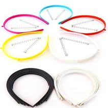 마이1004 머리띠만들기 검정(5개입) 흰색(5개입) 스프링머리띠( 5개입) 칼라머리띠 헤어밴드만들기, 스프링머리띠만들기(혼합5색), 1개